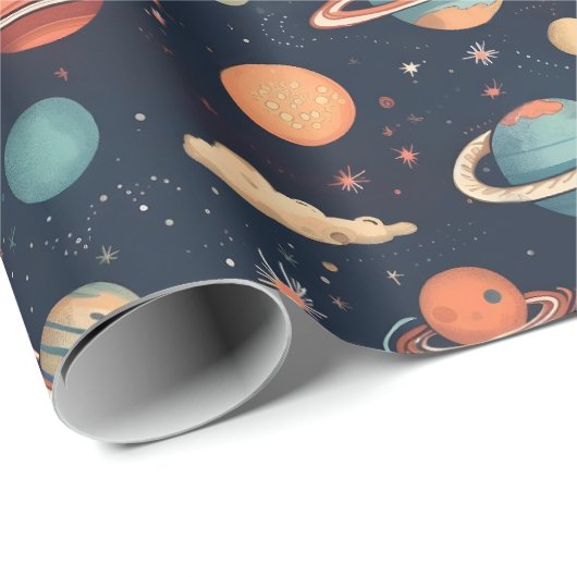 Weltraumholpapier Geschenkpapier (Rolleneckpunkt)