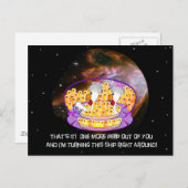 Weltraumhühner Postkarte (Vorne/Hinten)