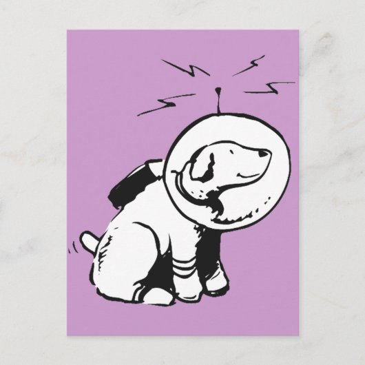 Weltraumhund Postkarte (Vorderseite)