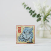 Weltraumhund Quadratische Visitenkarte (Stehend Vorderseite)