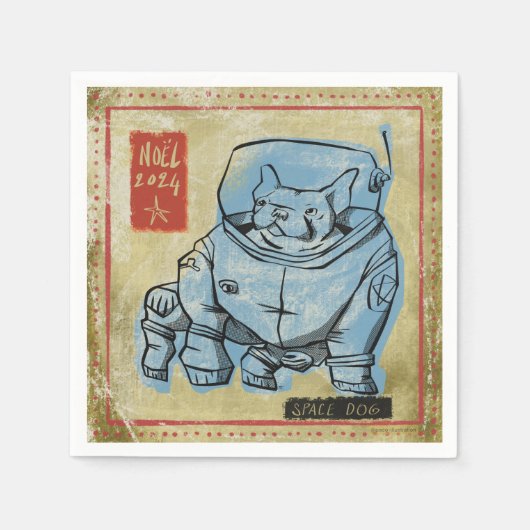 Weltraumhund Serviette (Vorderseite)