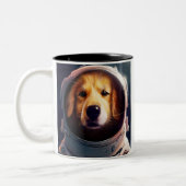 Weltraumhund Zweifarbige Tasse (Links)