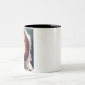 Weltraumhund Zweifarbige Tasse (Mittel)