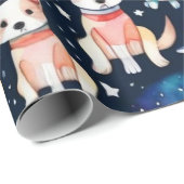 Weltraumhunde Planeten Galaxie-Universum Geschenkpapier (Rolleneckpunkt)