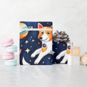 Weltraumhunde Planeten Galaxie-Universum Geschenkpapier