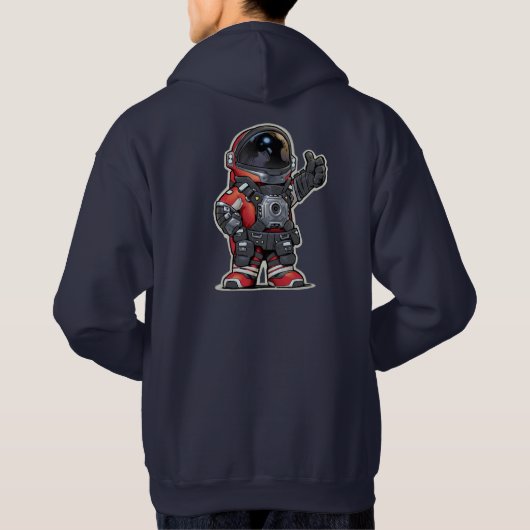 Weltraumingenieure Cartoon Hoodie - Red (Rückseite)