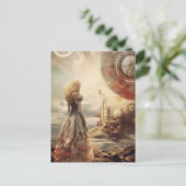 Weltrauminsel auf einem anderen Planeten Postkarte (Stehend Vorderseite)