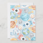 Weltraumjunge Babydusche Einladung (Rückseite)