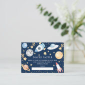 Weltraumjunge Babyduschmaschine für Kleinkinder -  Begleitkarte (Stehend Vorderseite)