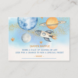 Weltraumjunge Babyduschmaschine für Kleinkinder -  Begleitkarte