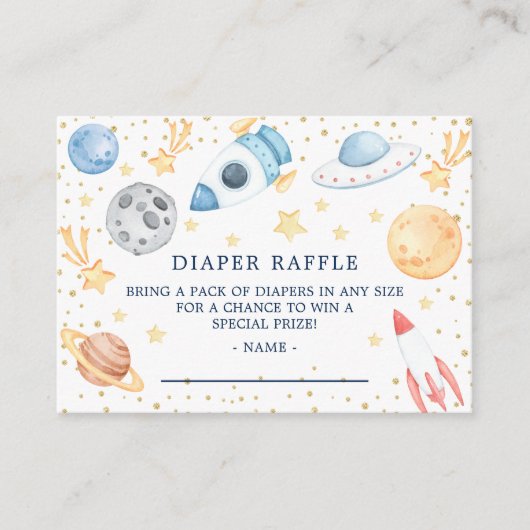 Weltraumjunge Babyduschmaschine für Kleinkinder - Begleitkarte (Vorderseite)