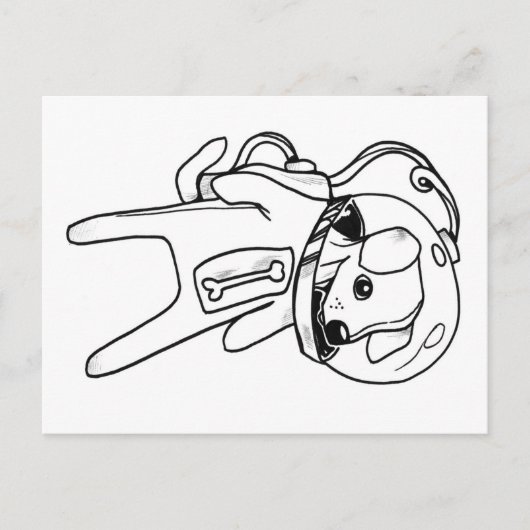 Weltraumjunge Postkarte (Vorderseite)