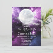 Weltraumjunge's Birthday Bash Sweet 16 Einladung (Stehend Vorderseite)