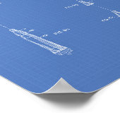 Weltraumkapsel 1963 Patentart Blueprint Poster (Ecke)