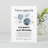 Weltraumkapsel Erste Geburtstagsparty Einladung (Stehend Vorderseite)