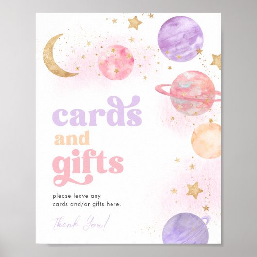 Weltraumkarten für Mädchen und Geschenke-Zeichen Poster (Vorne)