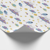Weltraumkätzchen Geschenkpapier (Ecke)