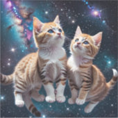 Weltraumkätzchen in der Galaxie Aufkleber (Vorderseite)