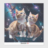 Weltraumkätzchen in der Galaxie Aufkleber (Blatt)