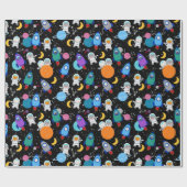 Weltraumkätzchen Katze Astronaut Kindergeburtstag Geschenkpapier (Flach)