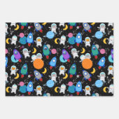Weltraumkätzchen Katze Astronaut Kindergeburtstag Geschenkpapier Set (Vorderseite)