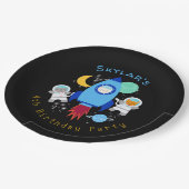 Weltraumkätzchen Katze Astronaut Kindergeburtstag Pappteller (Schrägansicht)