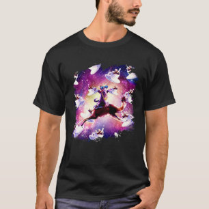 Weltraumkatze auf Kamel Einhorn Kaffee T-Shirt
