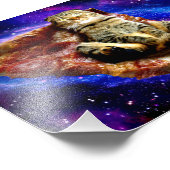 Weltraumkatze auf Pizza Fotodruck (Ecke)