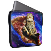 Weltraumkatze auf Pizza Laptopschutzhülle (Vorne Rechts)