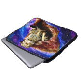 Weltraumkatze auf Pizza Laptopschutzhülle (Vorne Knopf)