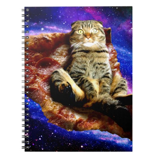 Weltraumkatze auf Pizza Notizblock (Vorderseite)