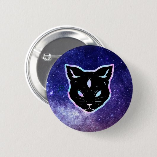 Weltraumkatze Button (Vorne & Hinten)