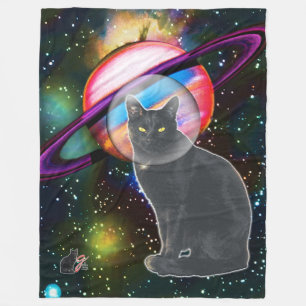 Weltraumkatze Cosmo Fleecedecke