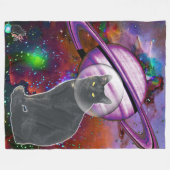 Weltraumkatze Cosmo Fleecedecke (Vorderseite (Horizontal))