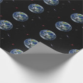 Weltraumkatze Erde Geschenkpapier (Ecke)