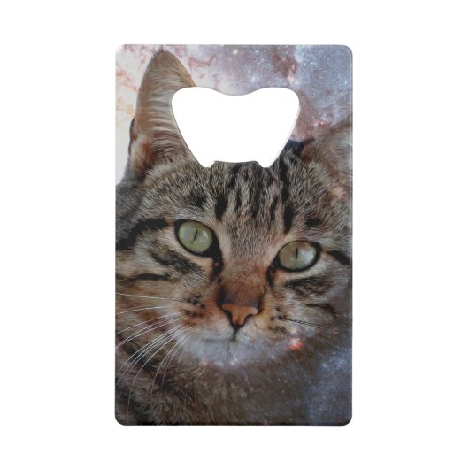 Weltraumkatze Geldbeutel Flaschenöffner (Vorderseite)