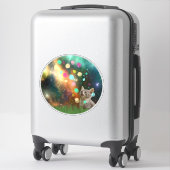 Weltraumkatze im Hinterhof Vinyl-Aufkleber Aufkleber (Koffer)