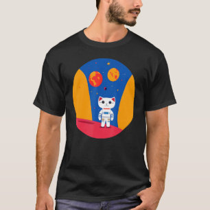 Weltraumkatze im Weltraum Erforschung der Planeten T-Shirt