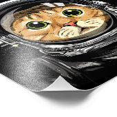 Weltraumkatze Kitty Astronaut Tierschaum Galaxie Fotodruck (Ecke)