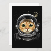 Weltraumkatze Kitty Astronaut Tierschaum Galaxie Save The Date (Vorne/Hinten)