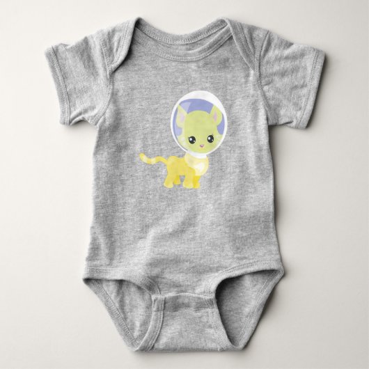 Weltraumkatze, Kosmonaut, Astronaut, Weltraum, Nie Baby Strampler (Vorderseite)