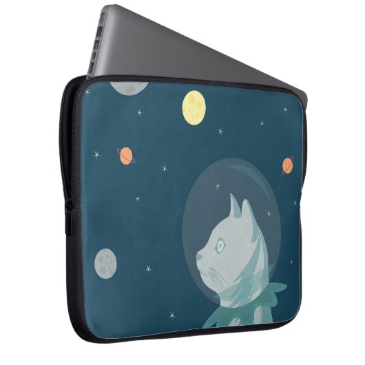 Weltraumkatze Laptopschutzhülle (Vorne Rechts)