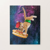 Weltraumkatze mit Kappen und Fanpackung Puzzle (Vertikal)