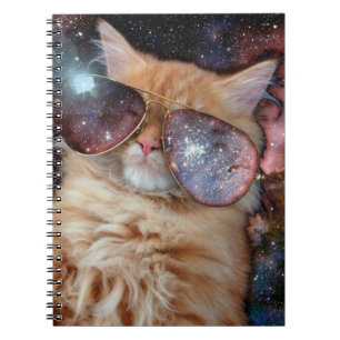 Weltraumkatze mit Sonnenbrille Notizblock