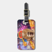 Weltraumkatze mit Wassermelonen-Brille Gepäckanhänger (Vorderseite vertikal)