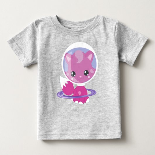 Weltraumkatze, Niedliche Katze, Weltraum, Kosmonau Baby T-shirt (Vorderseite)