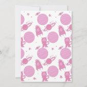 Weltraumkatze Pink Galaxy Geburtstagseinladung Einladung (Rückseite)