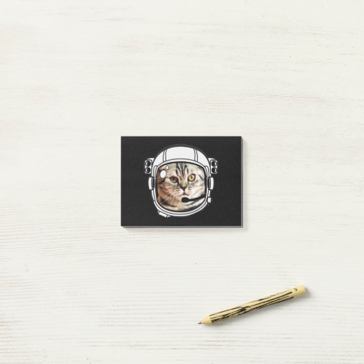 Weltraumkatze Post-it Klebezettel (Auf Schreibtisch)