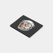 Weltraumkatze Post-it Klebezettel (angewinkelt)