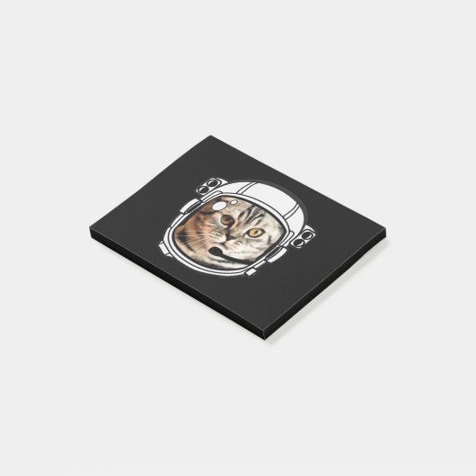 Weltraumkatze Post-it Klebezettel (angewinkelt)